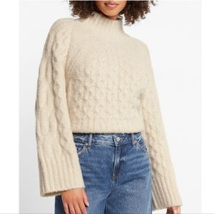 EXPRESS NWOT Cozy Cable Knit Mock Neck Sweater M